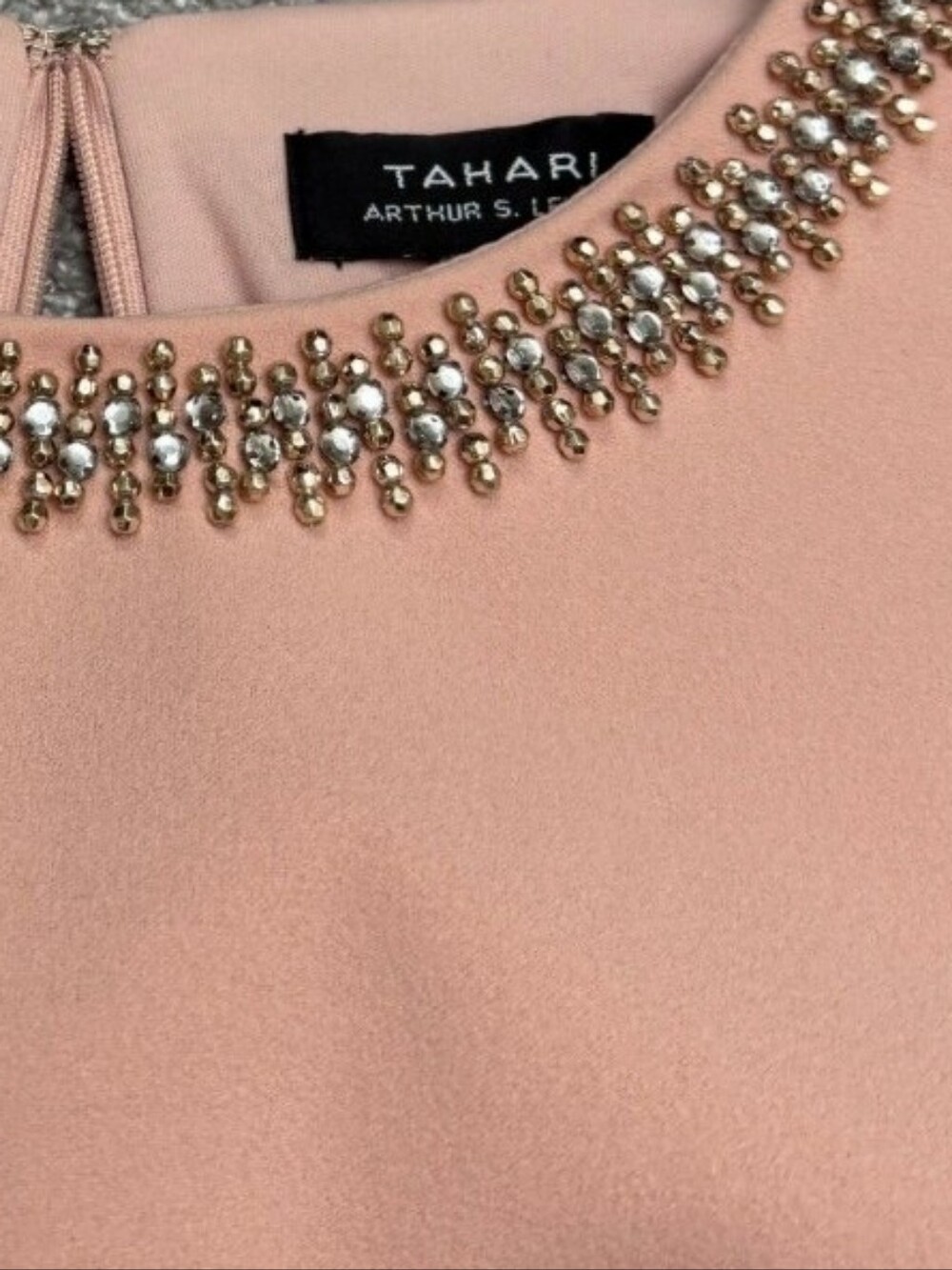 TAHARI | $138 Jeweled Neckline Sheath Dress - Picture 3 of 4